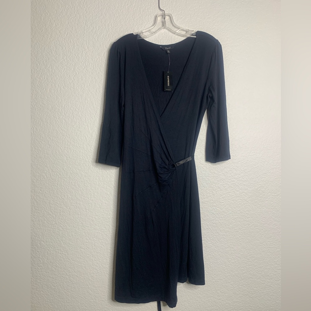 Express Navy Long Sleeve Dress
